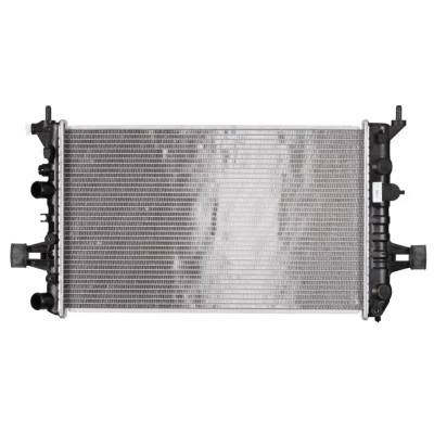 Abbildung von NRF EASY FIT 58355 Kühler, Motorkühlung Aluminium 600 366 24 mit Gummitülle Kühlrippen gelötet OPEL: Zafira B, Astra G CC, H Caravan