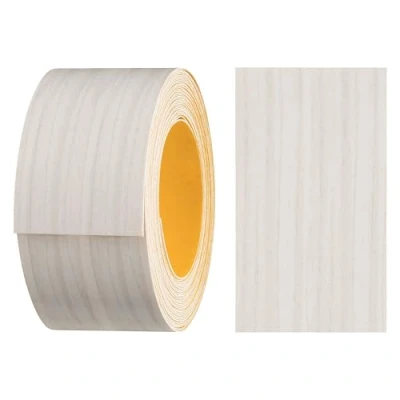 Abbildung von haggiy Melaminkanten Band selbstklebend 40mm x 5m I Kantenband Möbelkantenband Sicherer Halt ohne Bügeln Kantenumleimer Furnier für Regalbretter/Holzplatten (Woodline Creme)