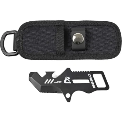 Abbildung von Cressi Unisex Adult Kai Mini Knife Professionelles Mehrzweck Minimesser zum Tauchen, Schwarz, One Size