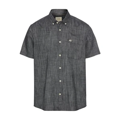 Abbildung von camel active Herren Kurzarmhemd mit Strukturmuster Dunkelblau, Menswear M