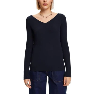 Abbildung von Esprit Langarmshirt, Damen, Größe: Large, Navy
