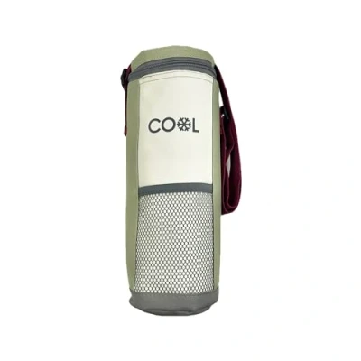 Abbildung von Kühltasche für Flaschen, Flaschenkühltasche bis 1,5 l, 12x32 cm, Farbe hellgrün, Kühlbox, Kühlbeutel mit verstellbarem Schulterriemen kleine Drinks, Kühlbox Outdoor, Reisen