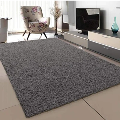 Abbildung von SANAT Teppich Wohnzimmer Grau Hochflor Langflor Teppiche Modern, Größe: 120x170 cm