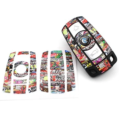 Abbildung von Finest Folia Schlüssel Folie K141 für 3 Tasten Auto (nur Keyless Go) Folien Cover (Stickerbomb)