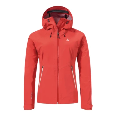 Abbildung von Schöffel Style Cascata Regenjacke / wasserabweisende Jacke, Damen, Größe: 42, Rot