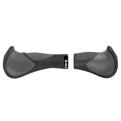 Abbildung von Velo Fahrradgriffe, Schraubgriffe für Fahrradlenker, mit integrierten Barends, ergonomisch, Lenkergriffe MTB, Trekking, City, E Bike, 140/92mm