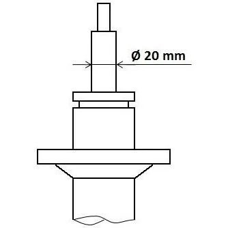 Abbildung von KYB 3338041 Stoßdämpfer Vorderachse Gasdruck 20 Zweirohr Federbein oben Stift VOLKSWAGEN: up! Hatchback