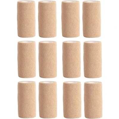 Abbildung von Haftbandage 12 Rollen x 10 cm 4,5 m, Erste Hilfe, Sport, Bandagen, COBOX Tierarztverband selbstklebende Nude
