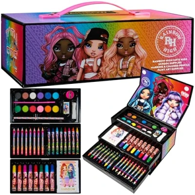 Abbildung von Rainbow High Künstler Set Kinder Malsets über 40 Teilen mit Buntstifte, Marker und Kunstbedarf Geschenke für Mädchen