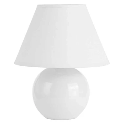 Abbildung von Tischlampe Primo, weiß, Ø 19 cm, Textil/Keramik