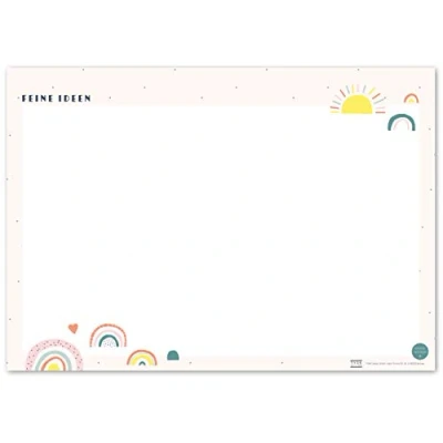 Abbildung von TYSK Design Schreibtischunterlage Regenbogen Blanko (Design wählbar) Tischunterlage aus Papier zum Abreißen DIN A3 To Do Liste Notizblock Wochenplaner