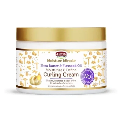Abbildung von African Pride Moisture Miracle Shea Butter &amp; Flaxseed Oil Moisturize Define Curling Cream 12oz 340g Lockenpflegecreme