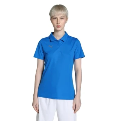 Abbildung von Puma Teamliga Sideline Poloshirt, Damen, Größe: Medium, Electric blue lemonade/puma white