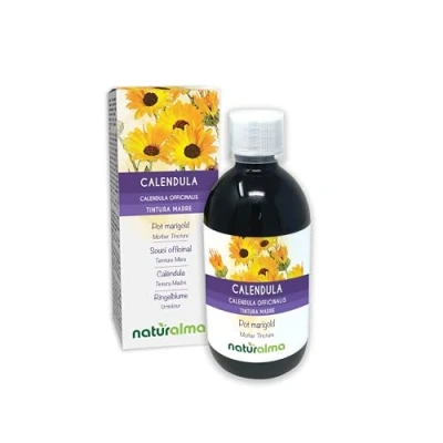 Abbildung von Ringelblume (Calendula officinalis) Köpfchen (Blüten) Alkoholfreier Urtinktur Naturalma Flüssig Extrakt Tropfen 500 ml Nahrungsergänzungsmittel Veganer