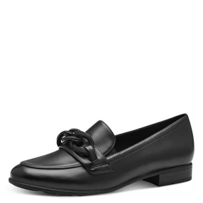 Abbildung von Jana Damen Loafer ohne Absatz Vegan Blockabsatz, Schwarz (Black Nappa), 39 EU
