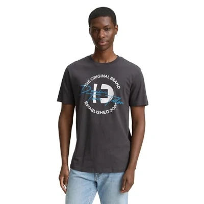 Abbildung von TOM TAILOR Denim Herren 1046897 T Shirt, 10899 Tarmac Grey, S EU