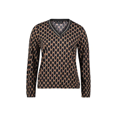 Abbildung von Betty Barclay MIT Vausschnitt Langarmshirt, Damen, Größe: 36, Schwarz beige