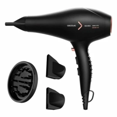 Abbildung von Cecotec 04205 Bamba IoniCare 5350 PowerShine Fire Haartrockner, 2600 W, Kaltluftfunktion, verschiedene Fönstufen, Düsen und Volumenaufsatz, Schwarz