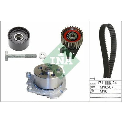Abbildung von INA 530 0606 30 Wasserpumpe + Zahnriemensatz mit ALFA ROMEO: Spider, 159 Sportwagon, Giulietta Hatchback, LANCIA: DELTA 3