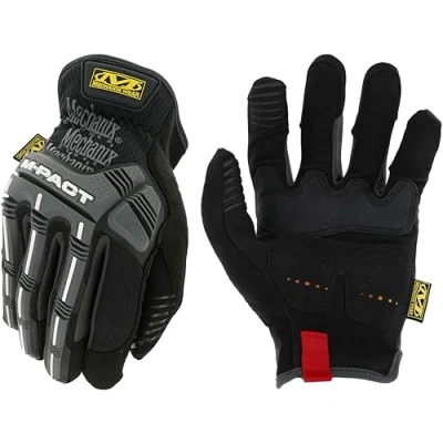 Abbildung von Mechanix Wear Herren M pact® Open Cuff (X large, Schwarz) Handschuhe mit Sto schutz, Schwarz/Grau, XL EU
