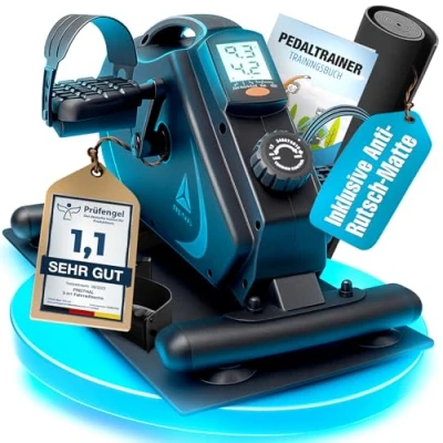 Abbildung von Der gelenkschonende Pedaltrainer PRO von Freithal [TESTSIEGER] Mit Anti Rutsch Matte &amp; beleuchtetem Display Leiser Arm und Beintrainer Senioren [Fuß Handpedalen] Mini Heimtrainer Fahrrad