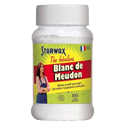 Abbildung von STARWAX THE FABULOUS Meudon Weiß Reinigt und entfettet Poliert ohne Verkratzen Lässt Tafelsilber glänzen 100% Inhaltsstoffe natürlichen Ursprungs Hergestellt in Frankreich 480 g