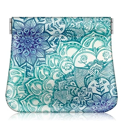 Abbildung von Fintie Portemonnaie Damen Klein, Premium Kunstleder Geldbörse Geldbeutel Klein Coin Purse Münzgeldbörse Münzbeutel Schlüsseletui für Damen, Smaragdblau
