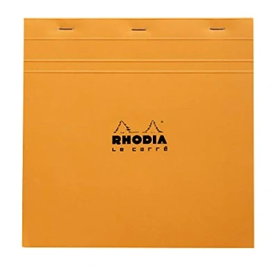 Abbildung von Rhodia 210209C Notizblock / Schreibblock geheftet Le Carré No.210 21x21cm 80 Blätter kariert 80g, abtrennbar und mikroperforiert, mit Kartonrücken, Schwarz, 1 Stück