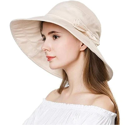 Abbildung von SIGGI Faltbarer Sonnenhut Sommerhut UPF 50 + Shade Damen Breite Krempe, 69038_Beige, L