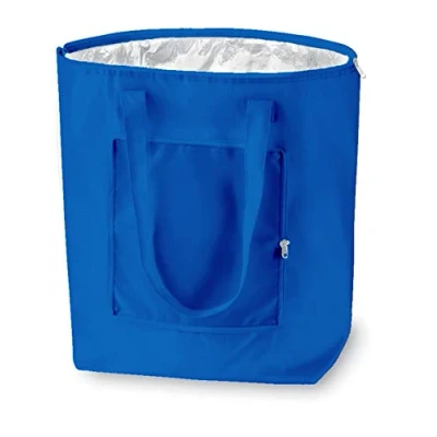 Abbildung von PromotionGift Wiederverwendbare Faltbare Kühltasche, Einkaufstasche, Strandtasche leicht und langlebig, mit Aluminium Innenfutter Perfekter Kühlfunktion 25L (Königsblau)