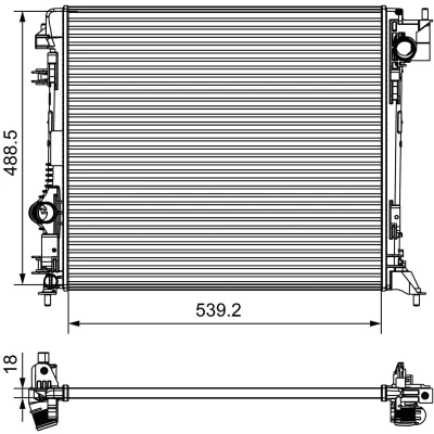 Abbildung von Kühler, Motorkühlung VALEO 735625