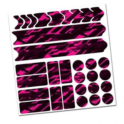 Abbildung von AlphaShield Fahrrad Rahmenschutz Kettenstreben Schutz Folie Aufkleber Rahmen Carbon MTB BMX Lackschutz R159 R161 (15 Future Neon Pink)