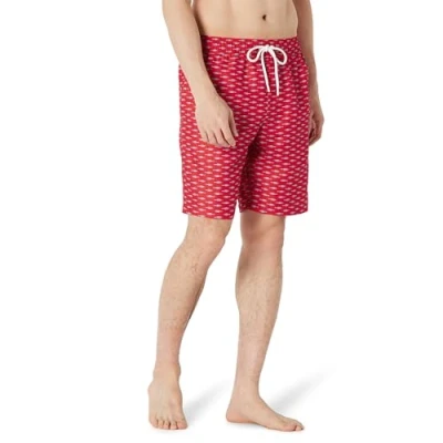 Abbildung von Amazon Essentials Herren Schnelltrocknende 23 cm Badehose, Lila Rot Crocodiles, L