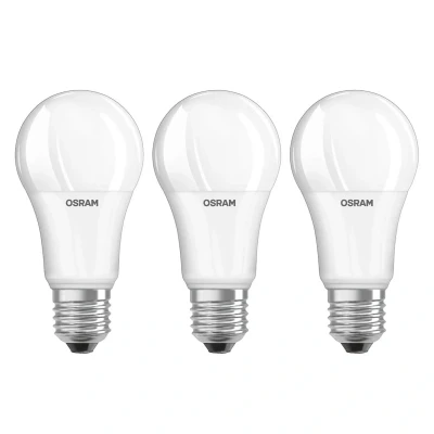 Abbildung von OSRAM LED Lamps Base Classic A, in Kolbenform mit E27 Sockel, Nicht Dimmbar, Ersetzt 100 Watt, Matt, Kaltweiß 4000 Kelvin, 3er Pack