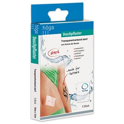 Abbildung von Duschpflaster, Transparentverband steril 10 cm x 12 cm, 5 Stück, 1er Pack (1 Stück)
