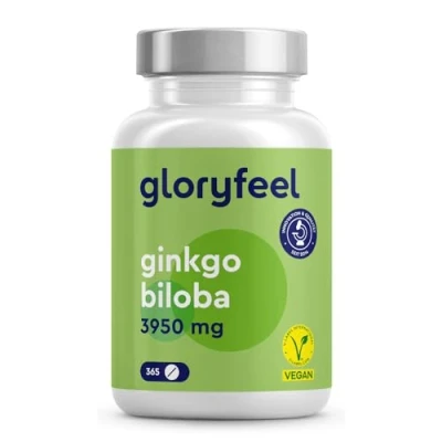 Abbildung von Ginkgo Biloba 3950mg 365 Tabletten hochdosiert Mit Flavonoglykoside + Terpenlactone &amp; Ginkgosäurefrei 50:1 Extrakt Laborgeprüft, vegan und ohne Zusätze in Deutschland hergestellt