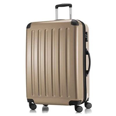 Abbildung von Alex Großer Hartschalen Koffer, TSA, 4 Doppel Rollen, Trolley, Rollkoffer, Reisekoffer, Volumenerweiterung, 75 cm, 119 Liter, Champagner