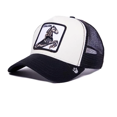 Abbildung von Goorin Bros. Unisex Erwachsene The Farm Original Adjustable Snapback Trucker Hat Baseballkappe, Schwarz/Weiß (der Hengst), Einheitsgröße