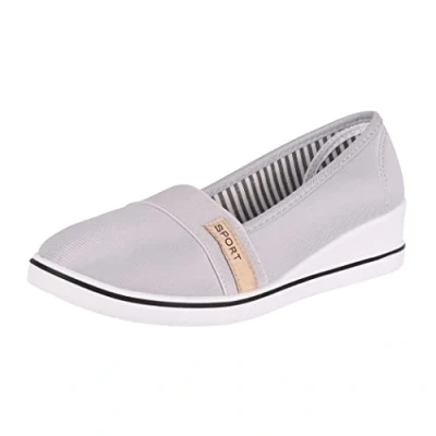 Abbildung von Elara Damen Ballerina Pumps mit Keilabsatz Chunkyrayan 483 Lt.Grey 39