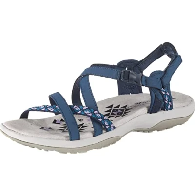 Abbildung von Skechers Damen Reggae Slim Vacay Slingback Sandalen, Navy Duraleather/Webbing, 41 EU