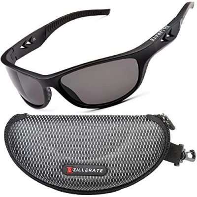 Abbildung von Sonnenbrille Herren Polarisiert Sport Brille Sportbrille für Men &amp; Damen zum Fahren Radfahren Golf Angeln Laufen Segeln Skifahren, UV400 Schutz, Leichter, langlebiger TR90 Rahmen, Hartschalen Etui