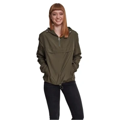 Abbildung von Urban Classics Basic Windbreaker, Damen, Größe: XXL, Dark olive