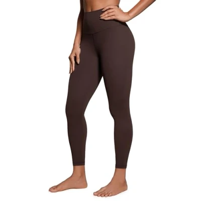 Abbildung von CRZ Yoga Butterluxe Damen High Waist Sport Leggings Blickdicht Leggins Sporthose Workout Gym Yogahose 64cm Heißes Fudge Brown 44