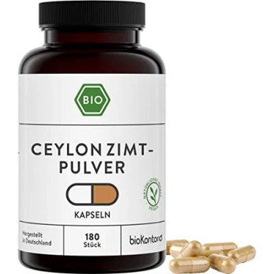 Abbildung von Ceylon Zimt Kapseln BIO 180 Stück vegane in Deutschland hergestellt von bioKontor