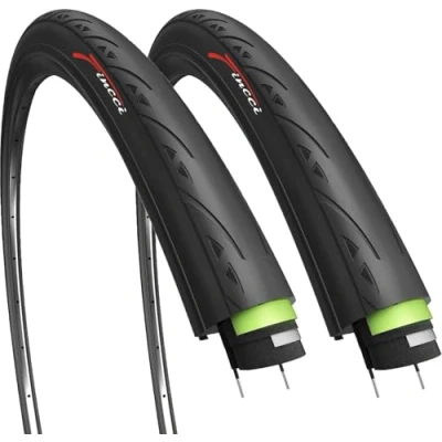 Abbildung von Fincci Fahrradreifen 28 Zoll Paar Rennrad Reifen unplattbar 700x25c mit 3 mm Pannenschutz, 60 TPI, fahrradmantel für Rennrad, Stadtfahren, Tourenrad Race, e Bike 2er Komplett 25 622