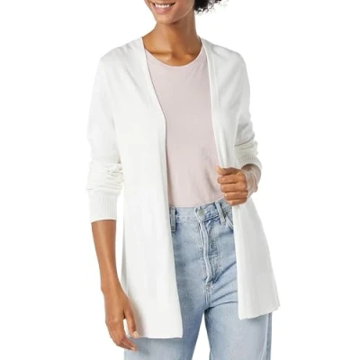 Abbildung von Amazon Essentials Damen Leichte Strickjacke, Vorne Offen (Erhältlich In Übergröße), Elfenbein, L