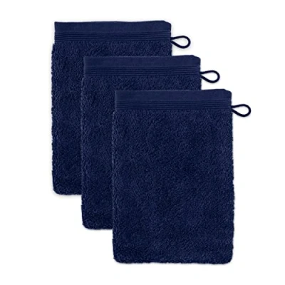 Abbildung von möve Superwuschel Waschhandschuh 15 x 20 cm aus 100% Baumwolle, deep sea 3er Set