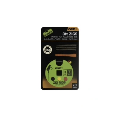 Abbildung von Fox Edges Zig Rig 12lb Size 8 3,7m 12ft (3 stuks) Karpfen Vorfächer