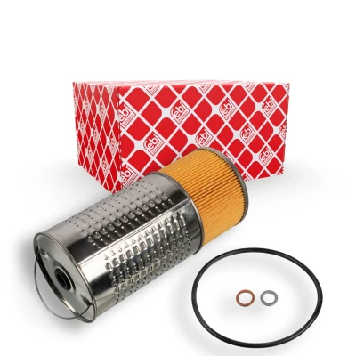 Abbildung von FEBI BILSTEIN 109163 Ölfilter mit Dichtring Filtereinsatz MERCEDES BENZ: T1 Minibus, UNIMOG