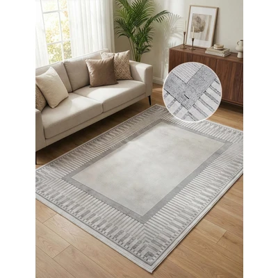 Abbildung von Calvin Klein home Teppich "Luster, mit Fransen, Designerteppich" rechteckig 6 mm Höhe Rahmen, Muster, meliert, Wohnzimmer, Schlafzimmer, Esszimmer